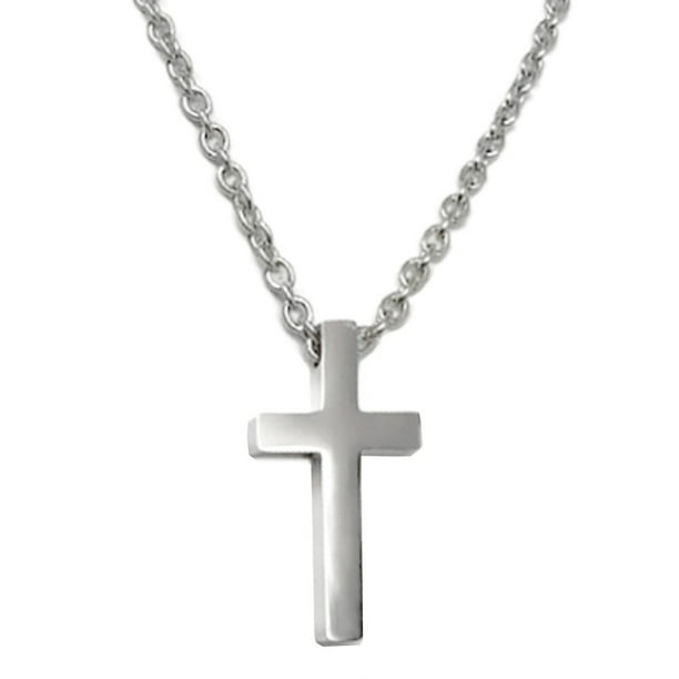 Details about   Men's Stainless Steel Jesus Blue Cross Pendant Smooth Box Link Necklace Cool 11G